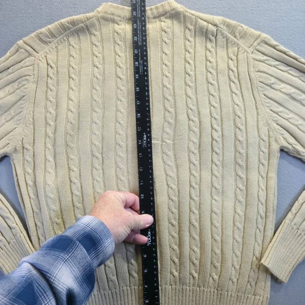 Vintage Levi's Sportswear‎ Men's Cream Cable Knit Sweater Size Medium *RARE*